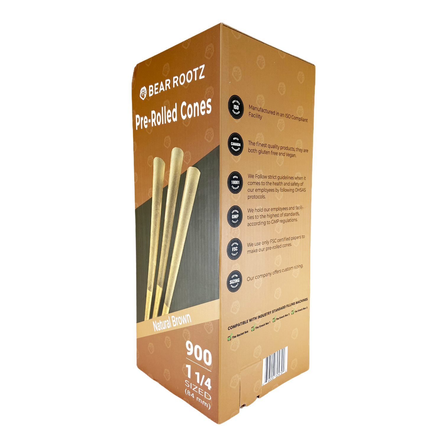 84mm Pre-Rolled Cones - Natural Brown
